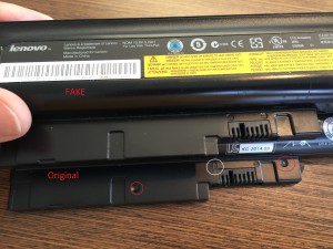 Produktfälschung Lenovo Akku T60 Gehäuseoberseite
