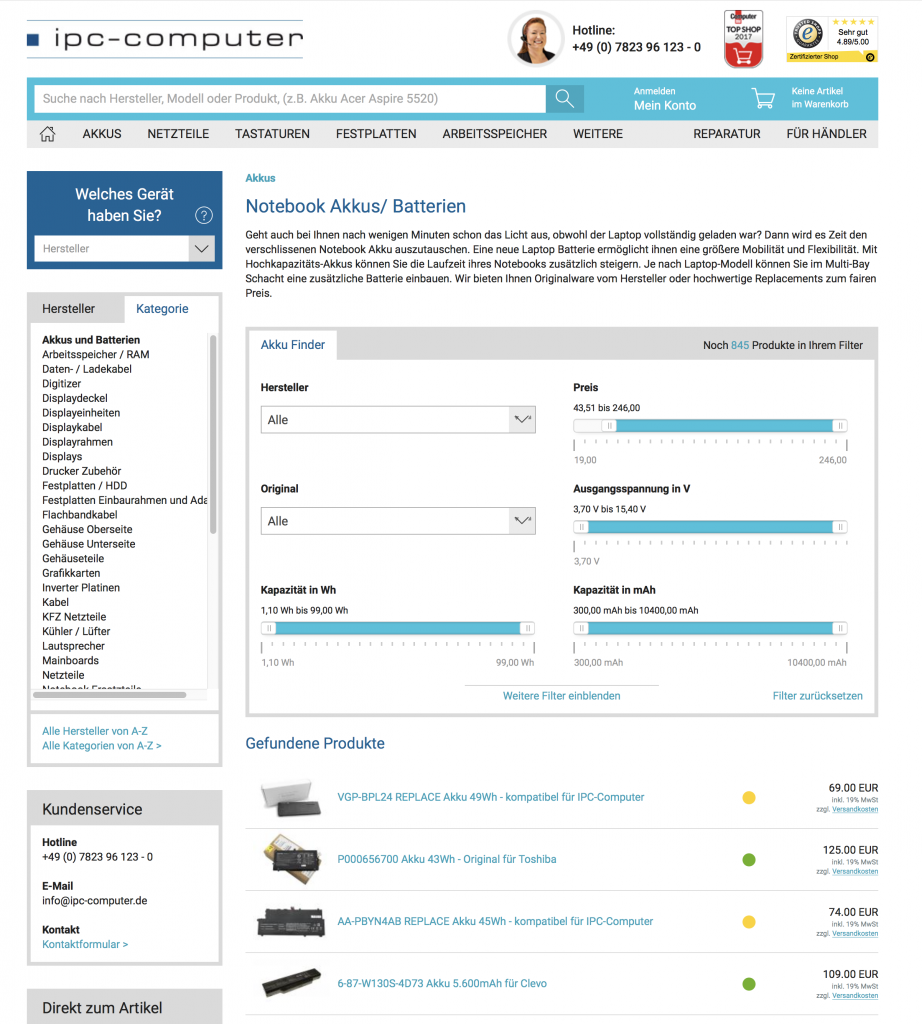 Notebook Akku Finder