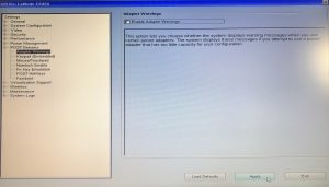 Adapter Warnings im Bios