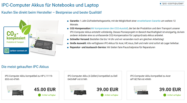 IPC-Computer Akkus online kaufen